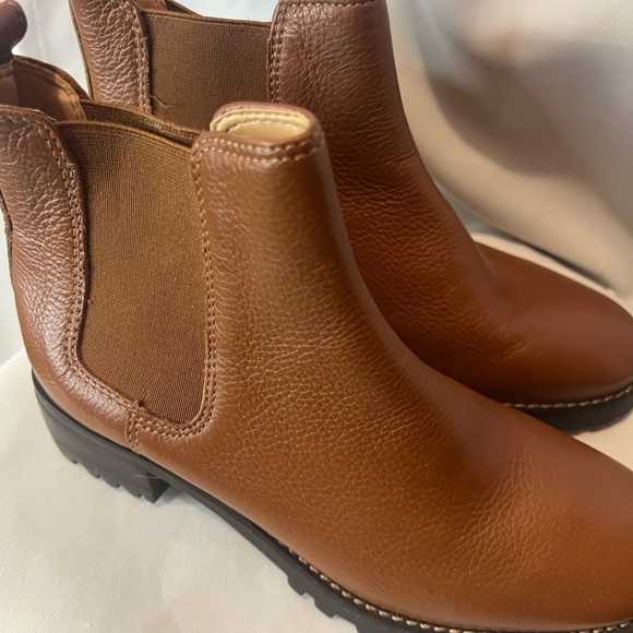 Talbots Brown Ankle Boots with Elastic Panels New - Picture 4 of 7